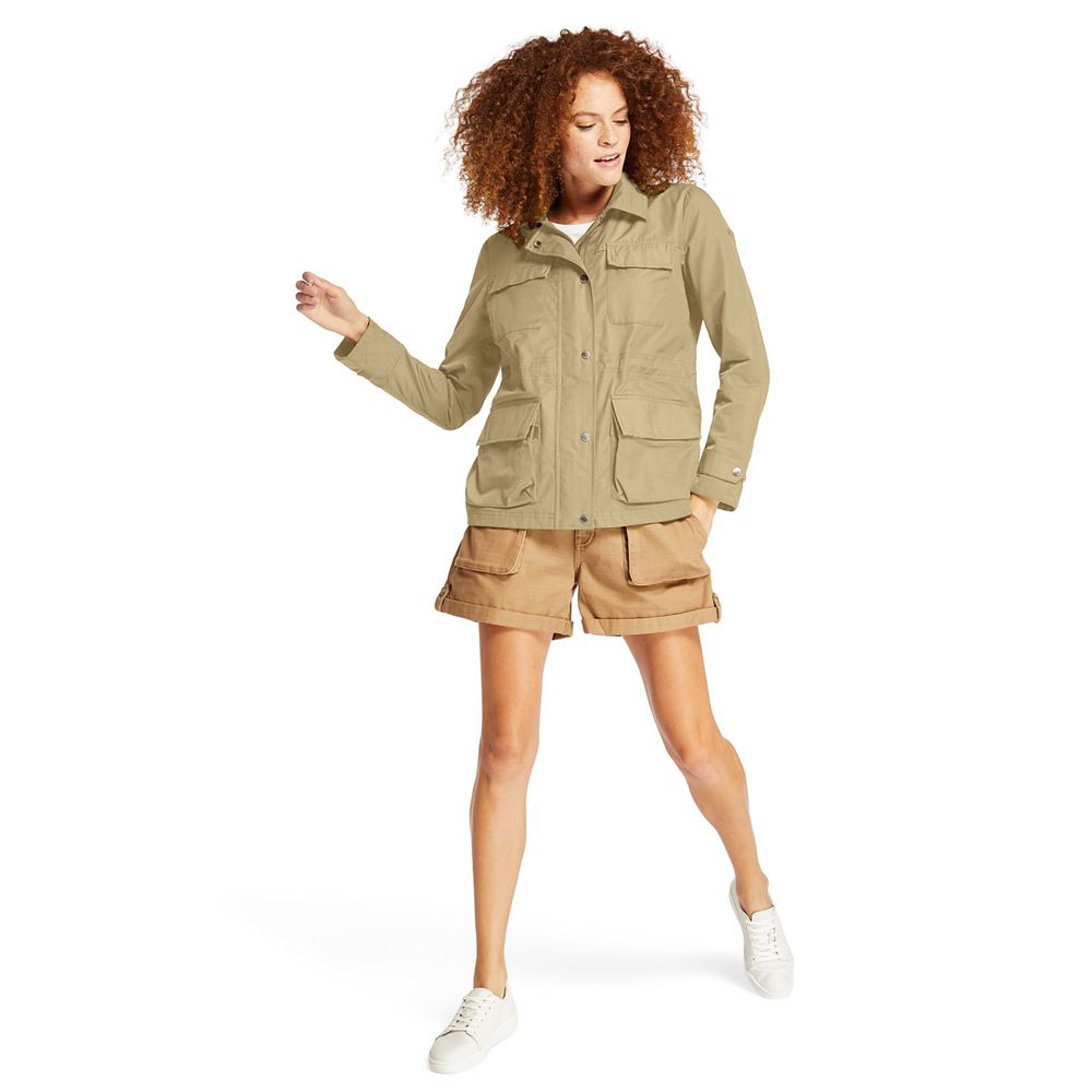 Timberland Womens Jackets Water-Resistant M65 Field - Khaki - India GV1678403